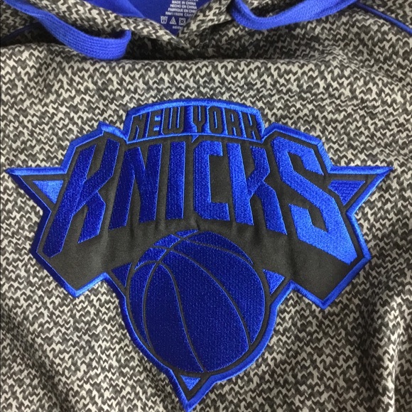 Adidas NBA NY Knicks pullover hoodie Gray Blue NWT - Picture 6 of 7